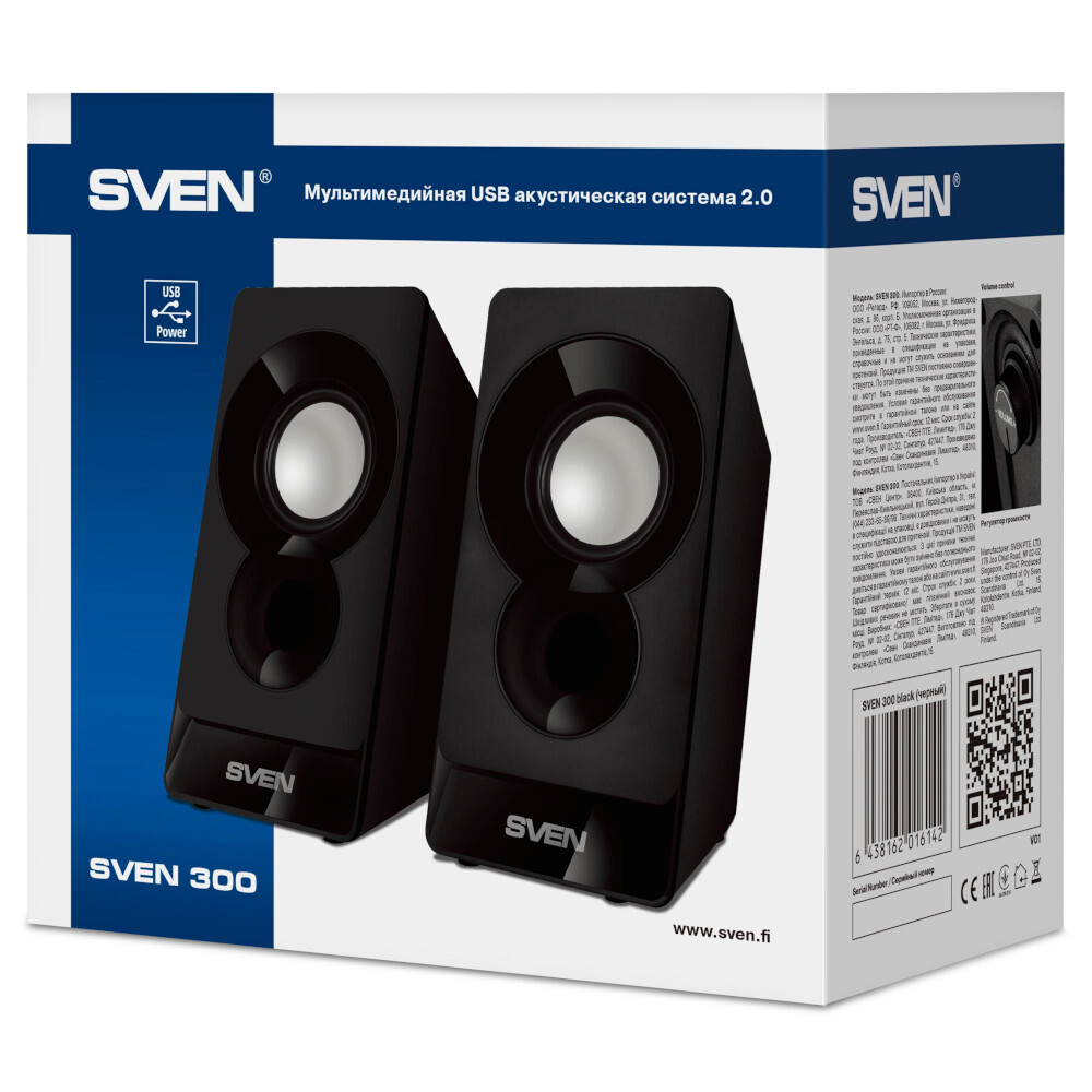 Колонки SVEN Stereo 300 (черный)