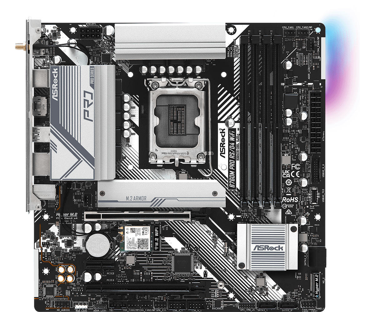 Материнская плата ASRock LGA 1700 Intel B760 B760M PRO RS/D4 WIFI