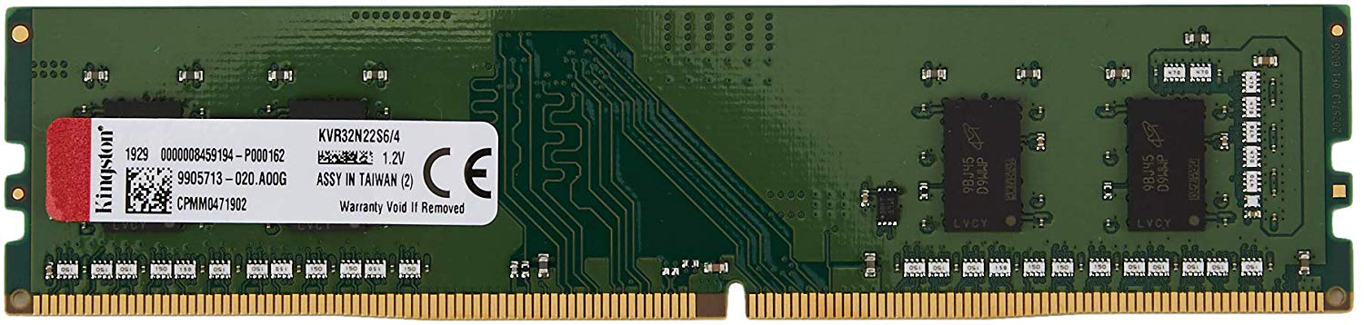 Оперативная память Kingston Desktop DDR4 3200МГц 4GB, KVR32N22S6/4, RTL