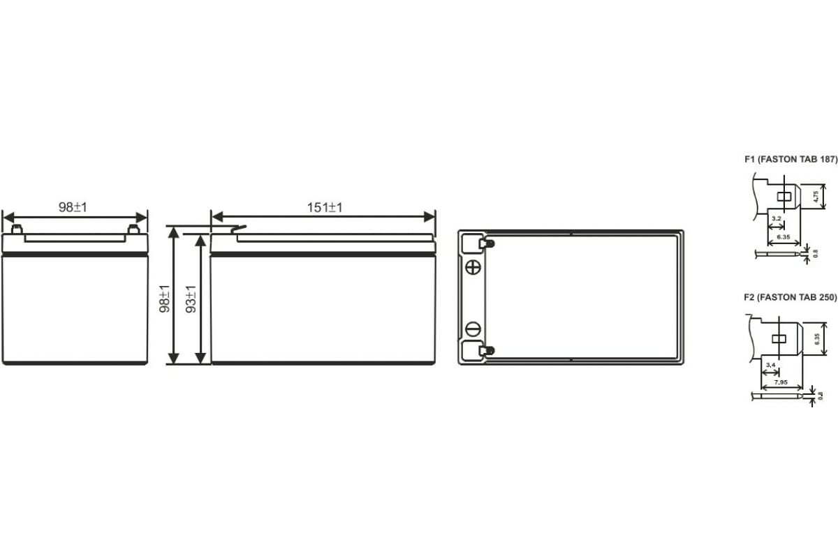 Сменная батарея для ИБП WBR GP 12120 F2
