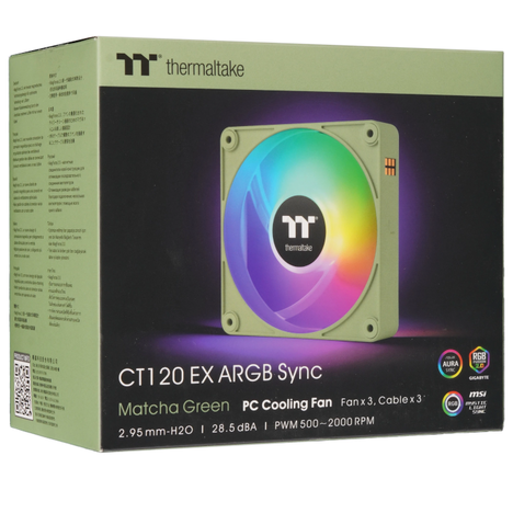 Вентилятор Thermaltake Case Fan CT120 EX ARGB Sync Matcha Green (3 pack)