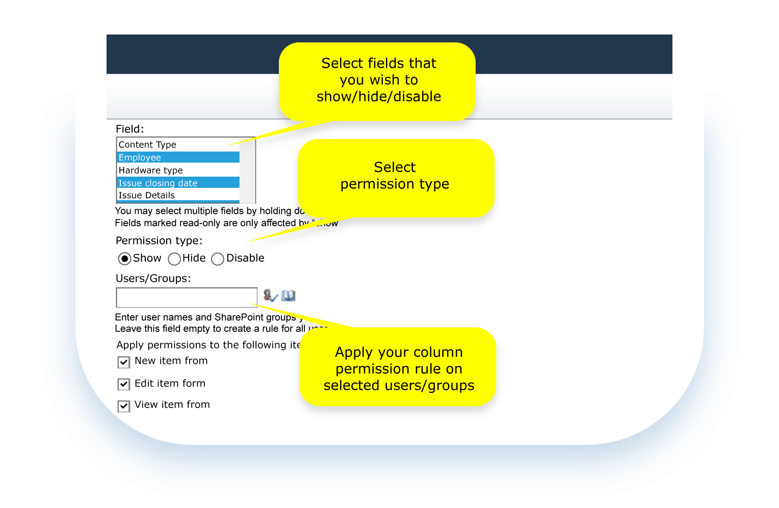 KWizCom Field Permissions