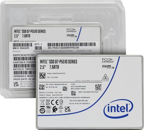 Внутренний твердотельный накопитель Intel 7.68TB