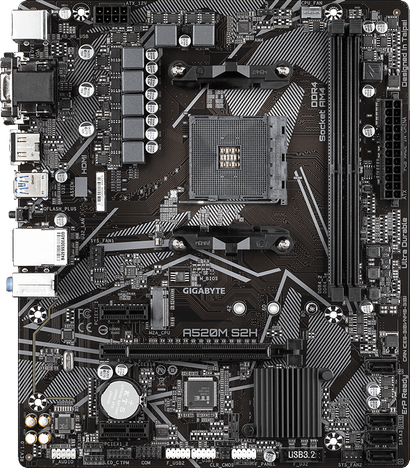 Материнская плата Gigabyte AM4 AMD A520 A520M S2H