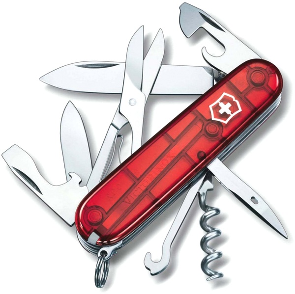 

Нож перочинный Victorinox Climber (1.3703.T) 91мм 14функций красный полупрозрачный карт.коробка