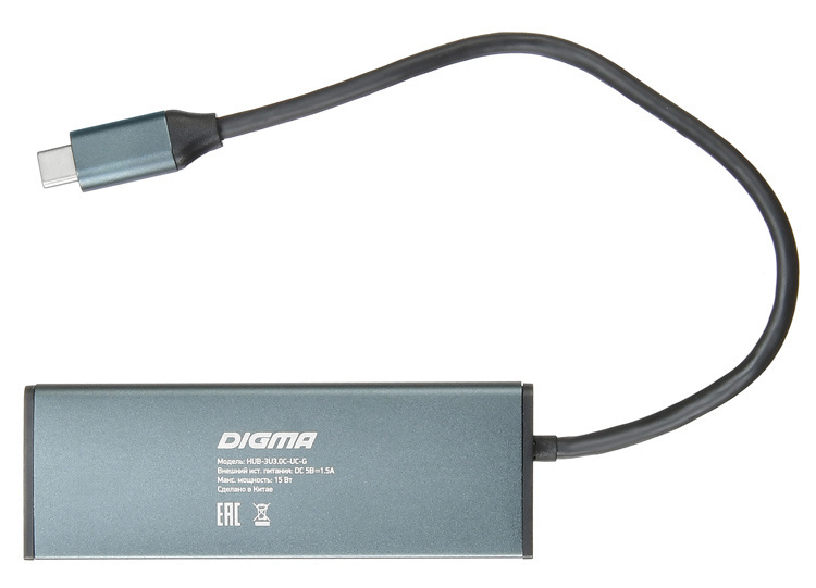 USB-концентратор DIGMA HUB-3U3.0С-UC-G