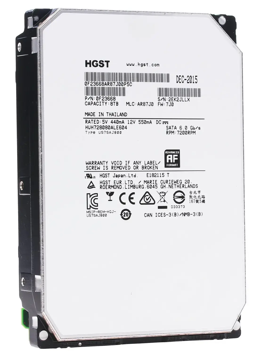 Жесткий диск  HGST Ultrastar 3.5 He8 8TB 7.2K SATA3
