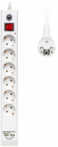 Сетевой фильтр Buro Сетевой фильтр BU-SP1.8_USB_2A-W