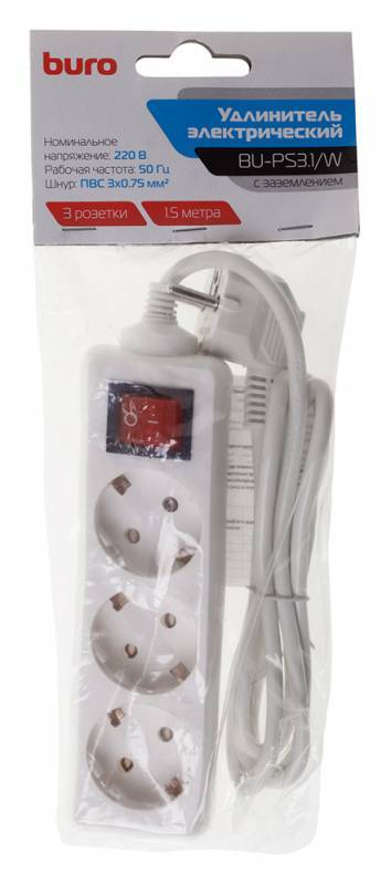 Сетевой фильтр Buro Сетевой удлинитель BU-PS3.1/W