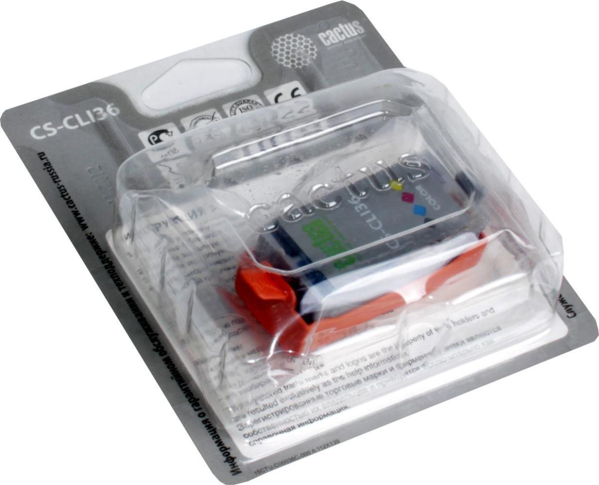 Картридж черный, голубой, пурпурный, желтый Cactus CS-CLI36