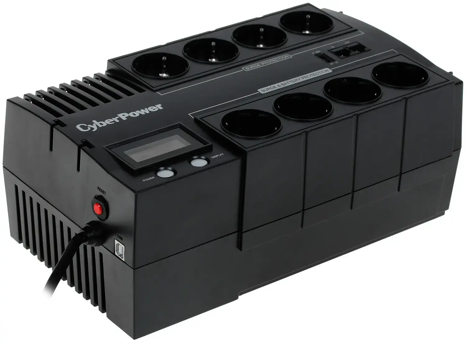 Источник бесперебойного питания/ UPS Line-Interactive CyberPower BR1000ELCD 1000VA/600W USB/RJ11/45/charger A/С (4+4 EURO)