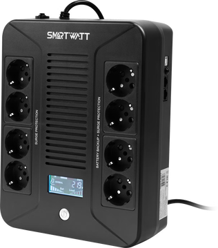 Источник бесперебойного питания Smartwatt SAFE PRO LCD 800 480Вт 480ВА черный