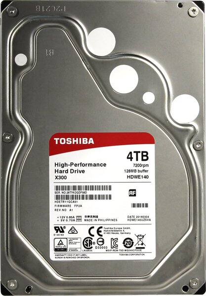 

Жесткий диск TOSHIBA 3.5 HDD X300 4TB 7.2K SATA3