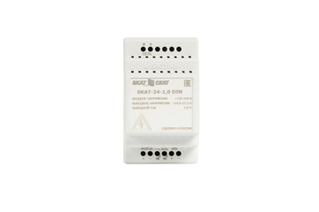 598 SKAT-24-1.0 DIN источник питания 24В 1,3А АКБ внеш. 2х4,5-12Ач ток заряда 1,0–Iнагр.