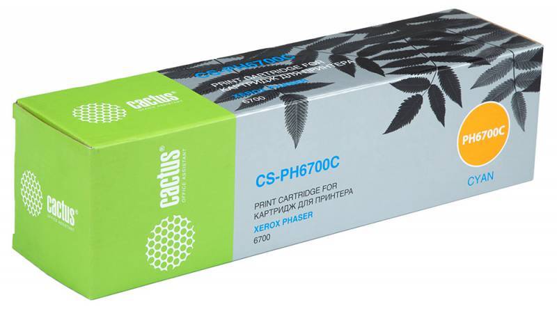 Тонер-картридж голубой Cactus CS-PH6700C