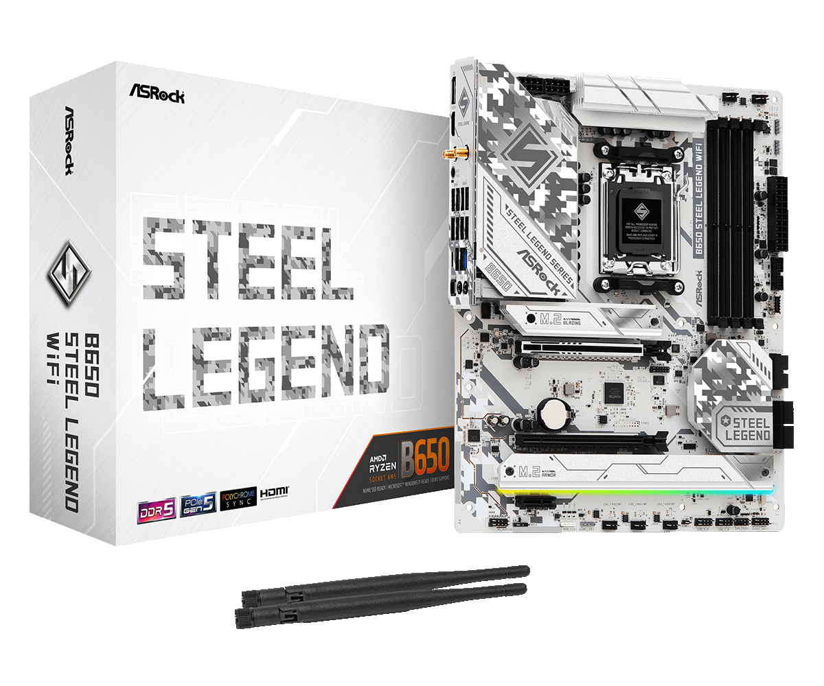 Материнская плата ASRock AM5 AMD B650 B650 STEEL LEGEND WIFI