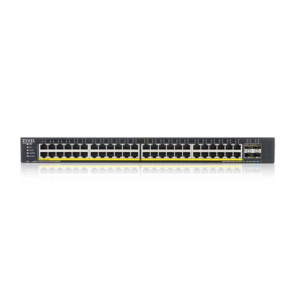 Коммутатор/ XGS1935-52HP, 52 Port Smart Managed PoE Switch, 48x Gigabit PoE and 4x 10G SFP+, hybrid mode, standalone or NebulaFlex Cloud, 375 Watt PoE