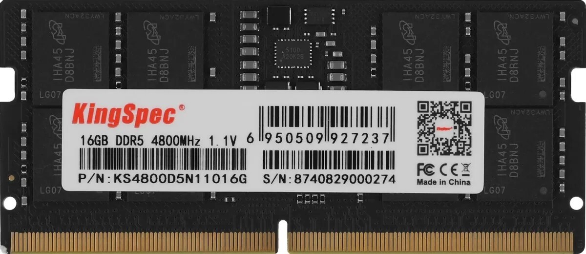 Оперативная память KINGSPEC DDR5  16GB, KS4800D5N11016G, RTL