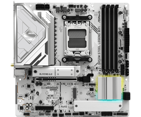 Материнская плата ASRock AM5 AMD B850 B850M STEEL LEGEND WIFI