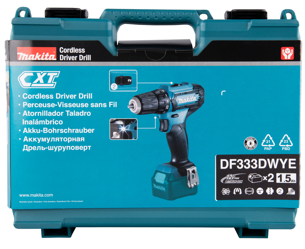 Безударная дрель-шуруповерт MAKITA DF333DWYE