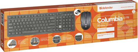 Клавиатура+мышь Defender Columbia C-775 45775, цвет черный