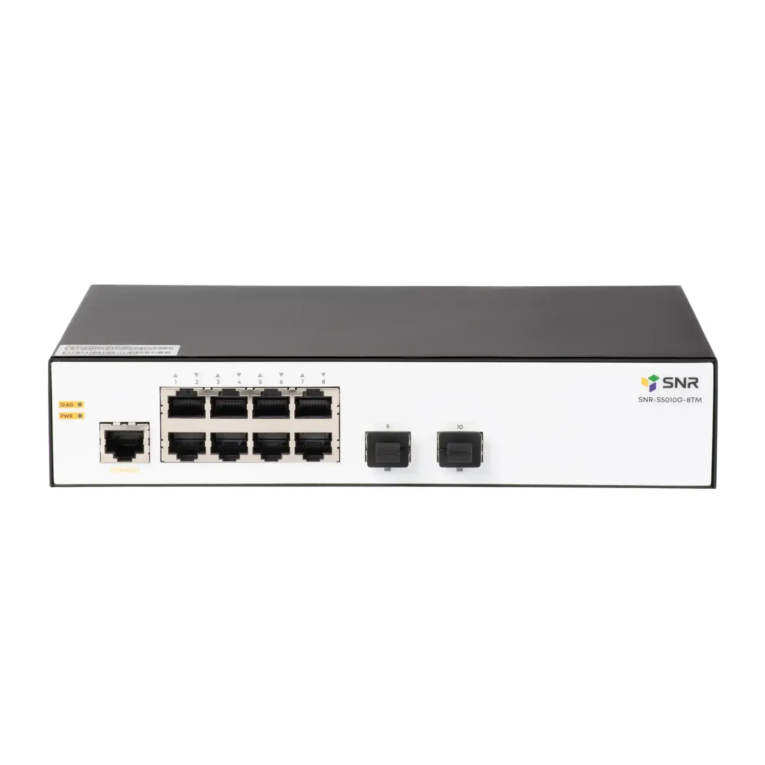 SNR Управляемый коммутатор уровня 2, 8 портов 10/100/1000Base-T, 2 порта 1/2.5G SFP, встроенный БП ~220V AC