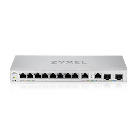 Коммутатор/ Zyxel XGS1210-12 Multi-Gigabit Smart L2 Switch, 8xGE, 2x1/2.5GE, 2xSFP+, Desktop, Silent