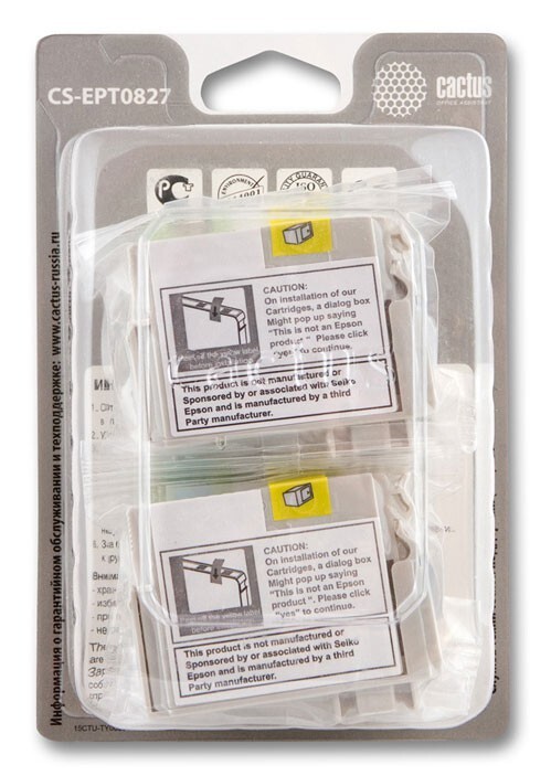 Картридж черный, голубой, пурпурный, желтый, светло-голубой, светло-пурпурный Cactus CS-EPT0827