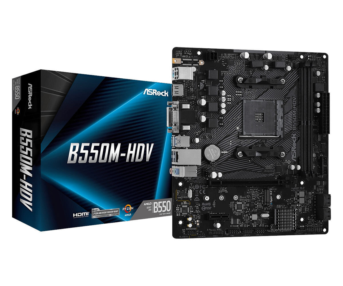 Материнская плата ASRock AM4 AMD B550 B550M-HDV