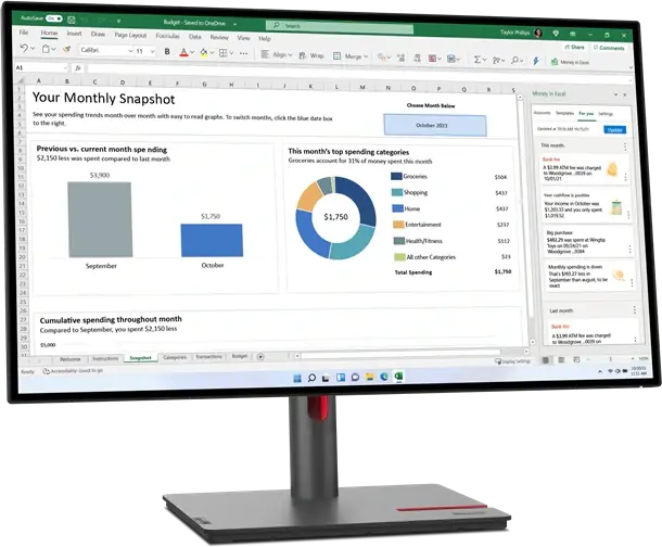 Монитор LENOVO P27h-30 27.0-inch черный