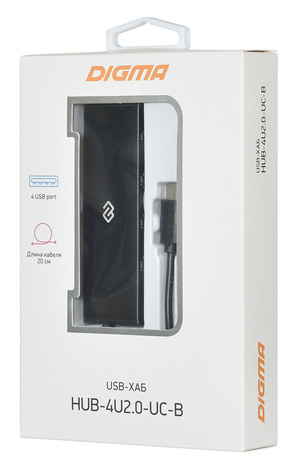 USB-концентратор DIGMA HUB-4U2.0-UC-B