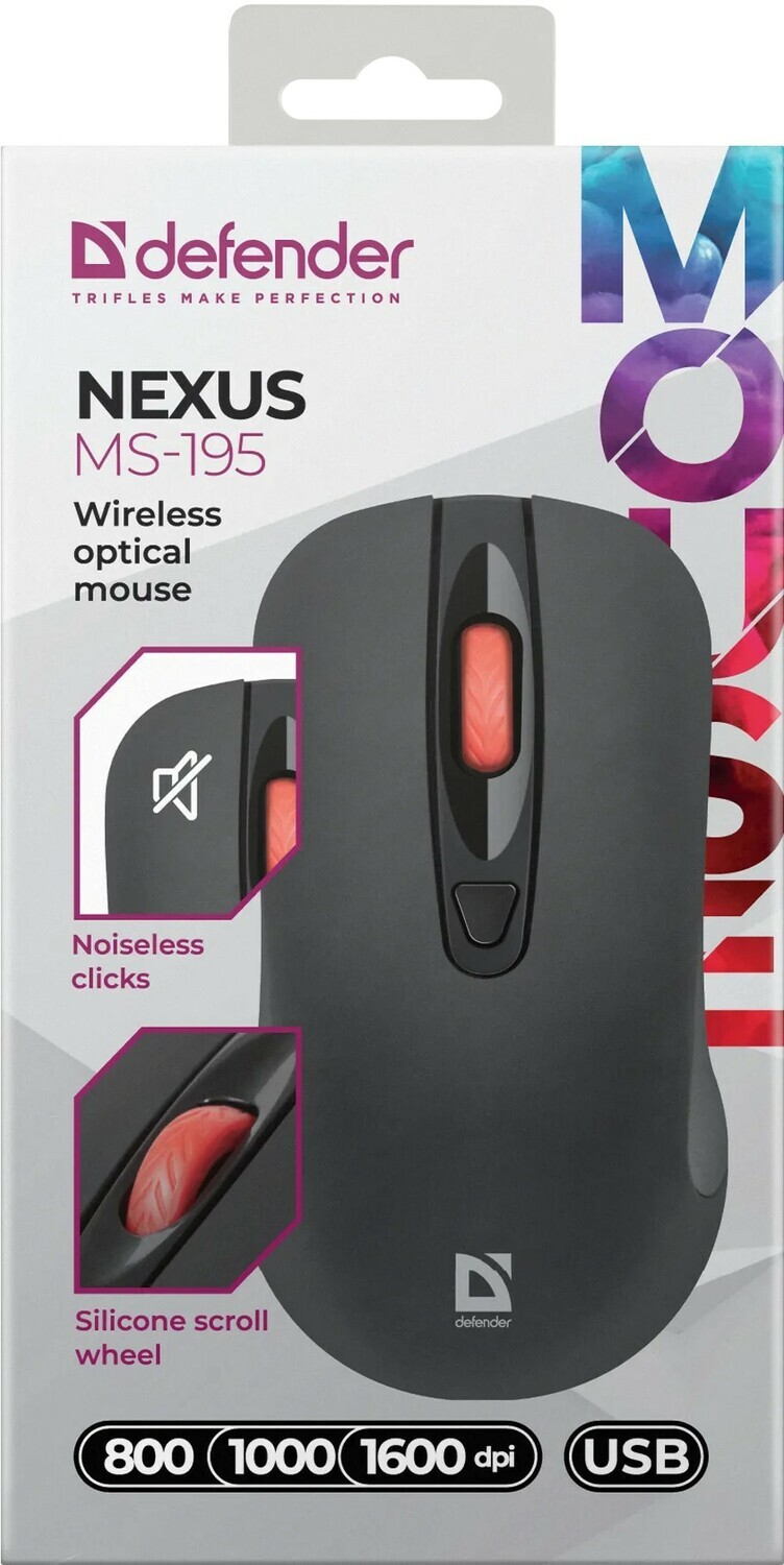 Мышь Defender Nexus MS-195 52195, цвет черный