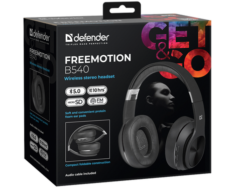 Bluetooth-гарнитура Defender FreeMotion B540, цвет черный