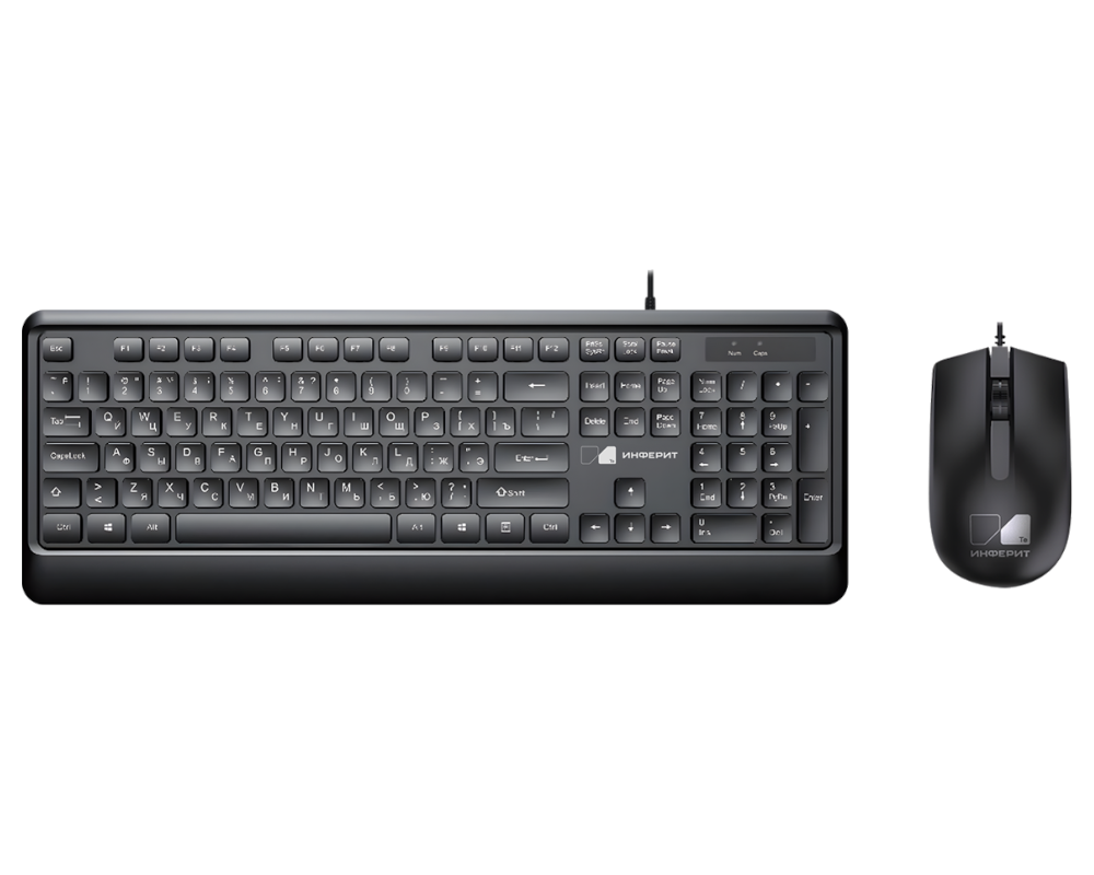 Клавиатура+мышь Инферит Комплект INF-KM105-W-BLK, цвет черный