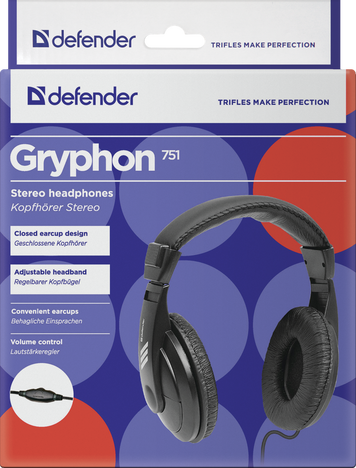 Наушники Defender Gryphon 751, цвет черный