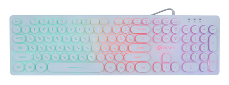 Клавиатура Oklick KeyBoard 420MRL 1091227, цвет белый
