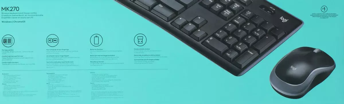 Клавиатура + мышь Logitech MK270 клав:черный мышь:черный USB беспроводная Multimedia (920-003381)