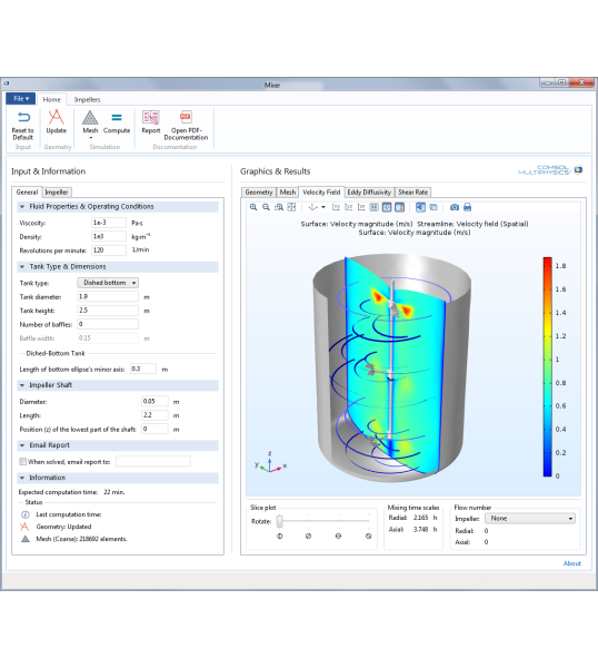 Модуль «Миксер» для программы COMSOL Multiphysics®