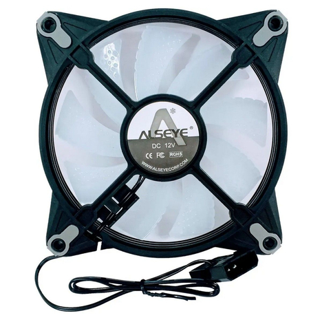 Вентилятор ALSEYE FB120-B Fan Dimensions: 120*120*25
Fan flade: 9pcs，white
Voltage: DC 12V
Current: 0.27A
Power: 3.24W
Fan speed: 1000RPM±10%
Air Flow:32.05CFM
Air Pressure: 0.98mmH2O
Noise Level: 22.5dBA
Connector: Molex 4PIN
Bearing Type: Hydraulic
Accessories: Screw x 4
Retail