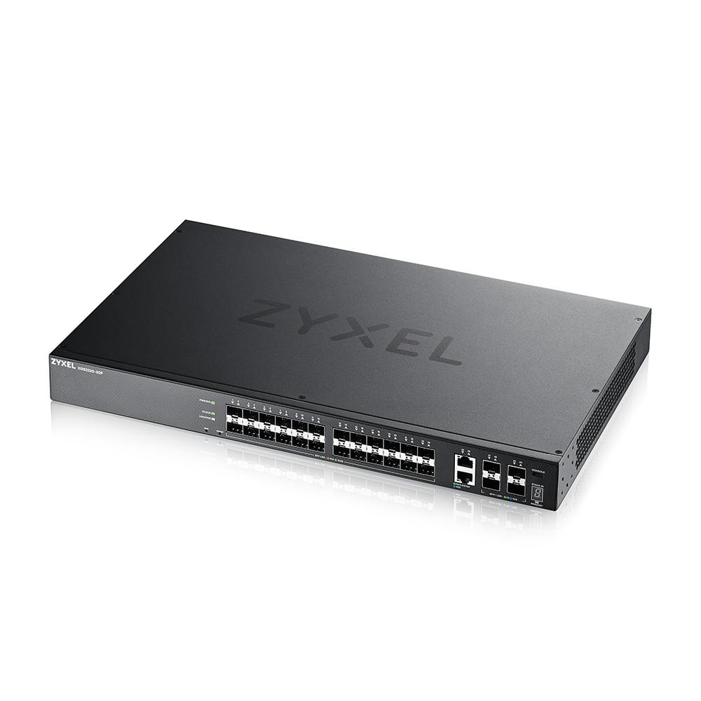 Коммутатор/ Zyxel XGS2220-30F L3 Access switch , rack 19", 24xSFP, 2xRJ-45: 1/2.5/5/10G, 4xSFP+, standalone/cloud management