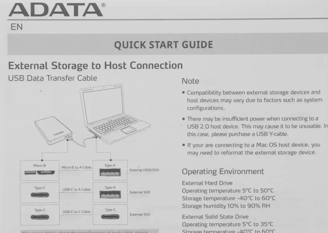 Жесткий диск  ADATA  2.5 HD720 2 TB 5.4K USB 3.0
