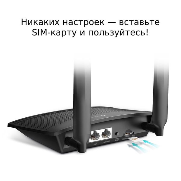 

N300 4G LTE Wi-Fi router, built-in modem, 2 removable LTE antennas