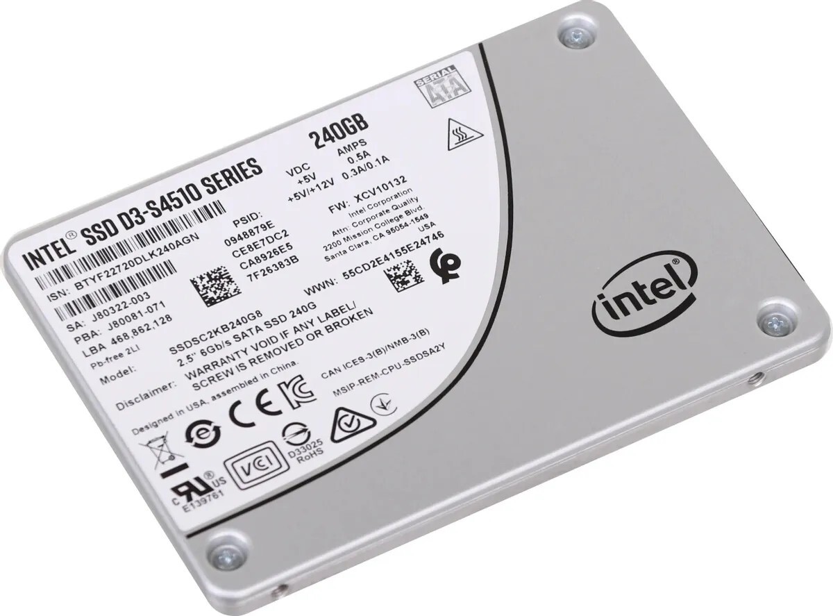 Внутренний твердотельный накопитель Intel D3-S4510 240GB