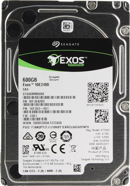 

Жесткий диск SEAGATE Exos 2.5 600GB 10K SAS 12Gb/s