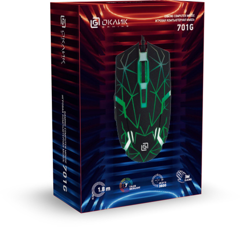 Мышь Oklick Мышь 701G 1884623, цвет черный