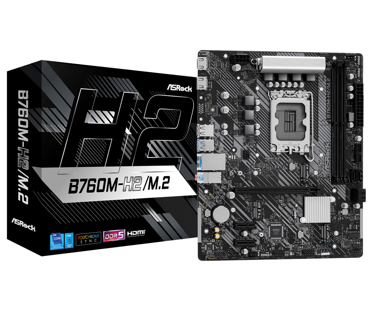 Материнская плата ASRock LGA 1700 Intel B760 B760M-H2/M.2