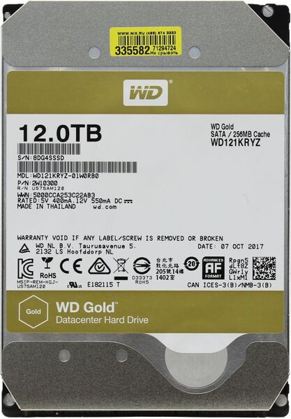 

Жесткий диск Western Digital Gold 3.5 KRYZ 7.2K SATA3