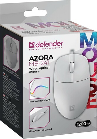 Мышь Defender Azora MB-241 52242, цвет белый