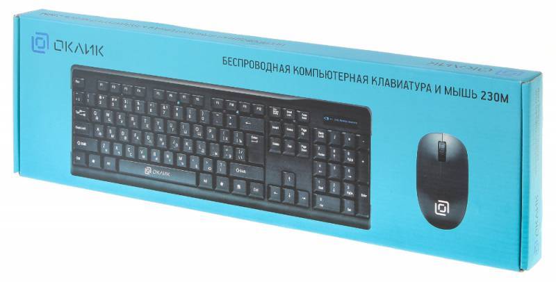 Клавиатура+мышь Oklick KB+M 230M 412900, цвет черный