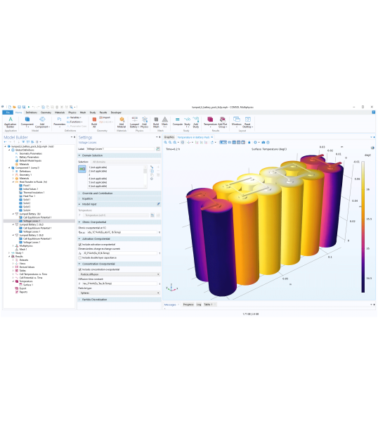 Модуль «Электрохимические аккумуляторы» для программы COMSOL Multiphysics®